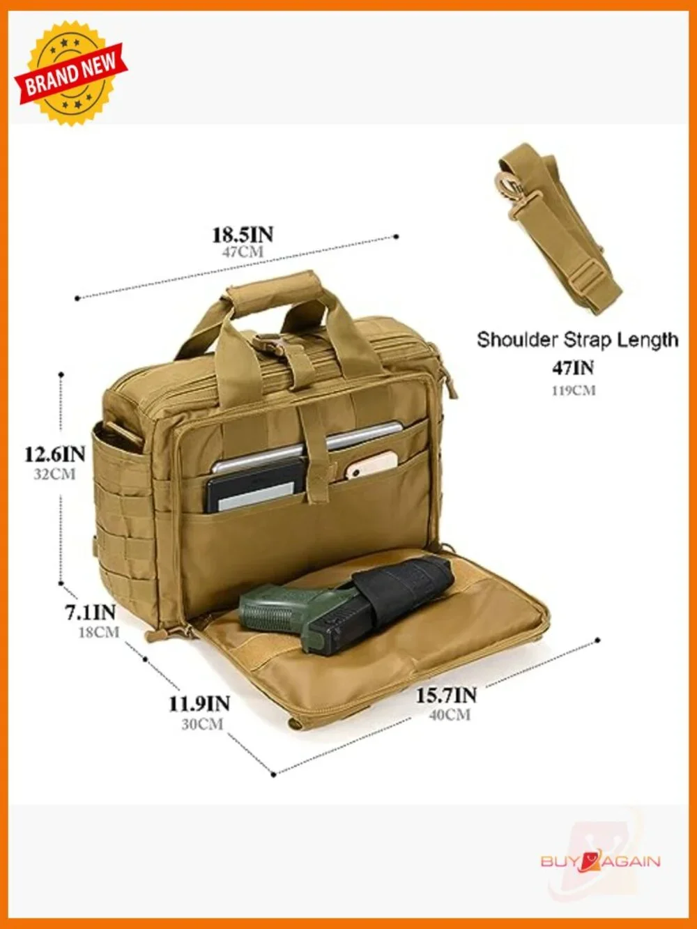 Stypos Tactical Messenger Bag 14inch 15.6inch Laptop Briefcase Military Flight